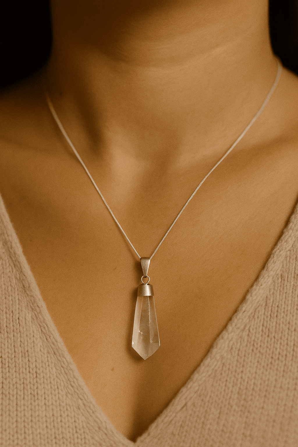 Colar Quartzo Transparente Colar Quartzo Transparente
